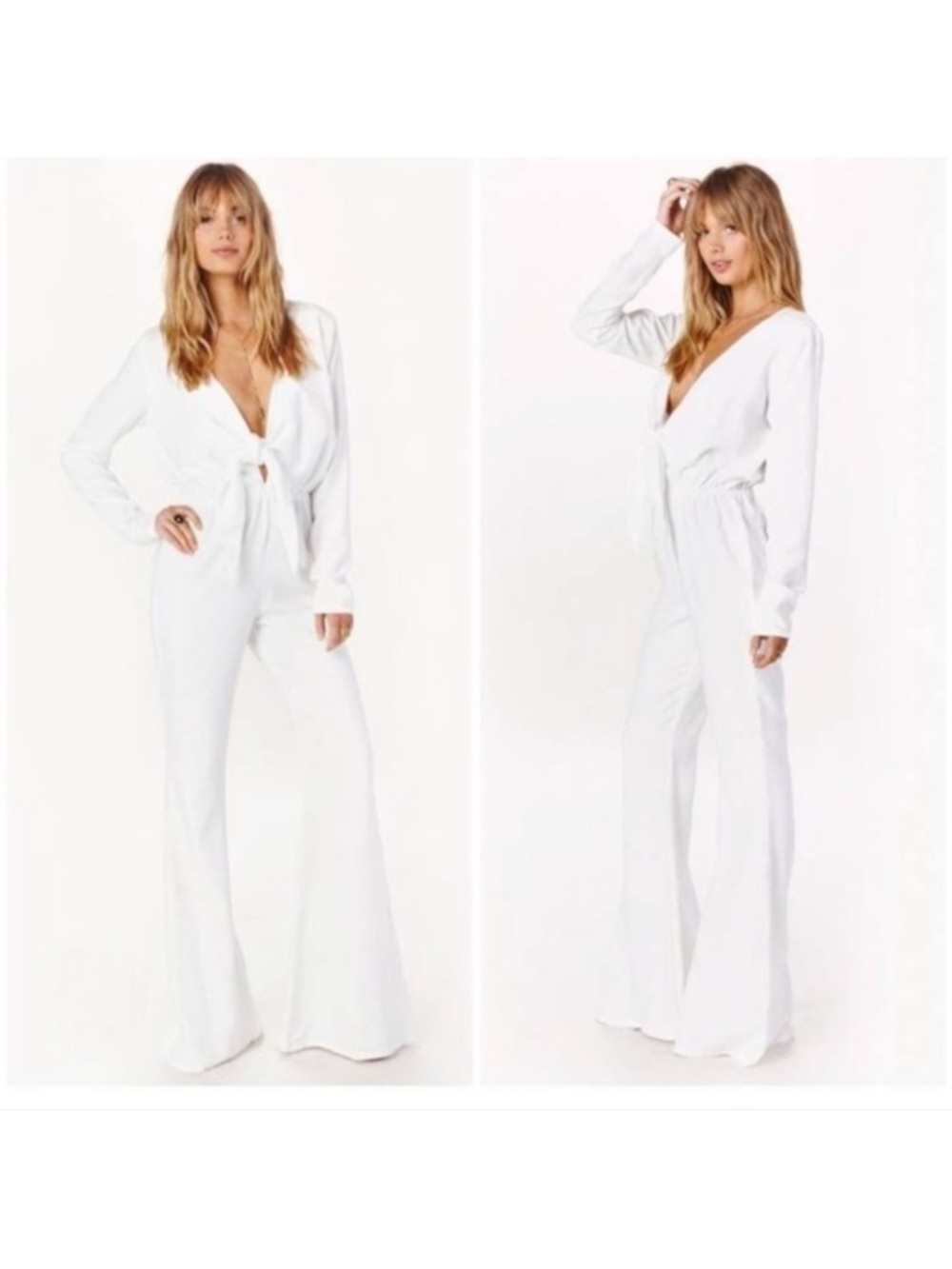 Stone Cold Fox Cream Long Sleeve Jumpsuit
